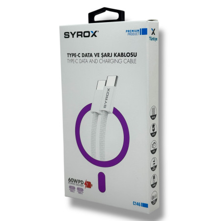Syrox C146 Type-c Type-C Kablo 60w 