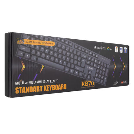 SUBZERO KB70 Slim Standart Klavye – Türkçe Q Bilgisayar Klavyesi