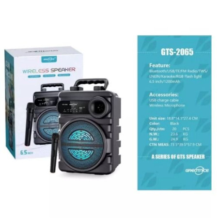 GTS-2065 Wıreless Speaker Kablosuz Mikrofon 