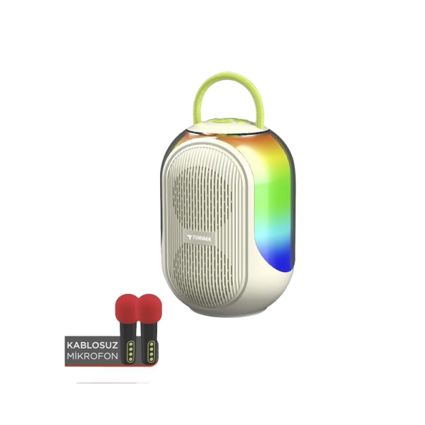 D52 Kablosuz Çift Mikrofonlu Speaker Krem D52 Kablosuz Çift Mikrofonlu Speaker Krem