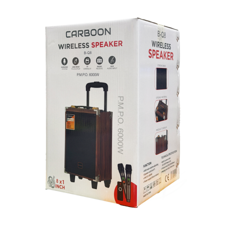 BAAB B-Q8 600W Çift Mikrofonlu Bluetooth Karaoke Hoparlör – Toptan