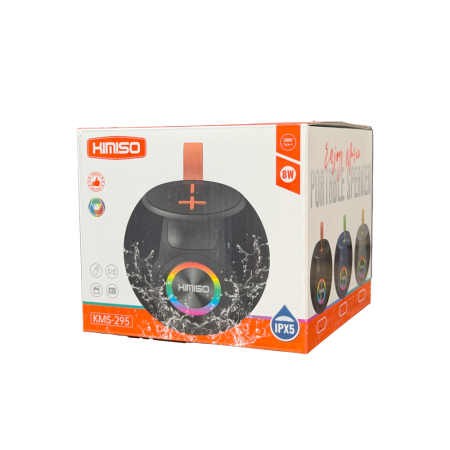 KIMISO KMS-295 8W RGB Işıklı Bluetooth Hoparlör – IPX5 Taşınabilir Speaker