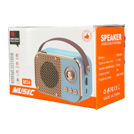 M24 Retro Bluetooth Speaker 5W – 1200 mAh Taşınabilir Kablosuz Hoparlör