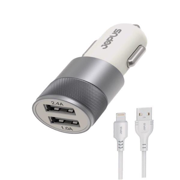 JOPUS JWIX 15W Çift USB Lightning Araç İçi Şarj Seti – iPhone Uyumlu JOPUS JWIX 15W Çift USB Lightning Araç İçi Şarj Seti – iPhone Uyumlu