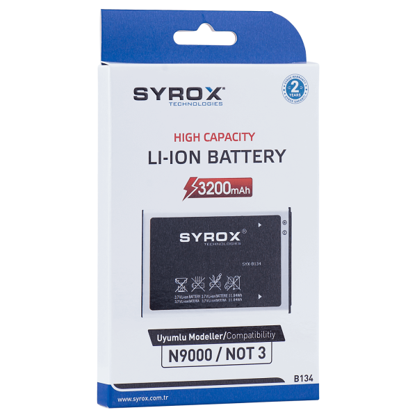 Syrox Syx-B134 Samsung Not 3 Batarya Syrox Syx-B134 Samsung Not 3 Batarya