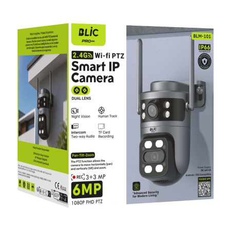BLİC BLM-101 6MP Çift Lensli 2.4 GHz Wi-Fi PTZ IP Güvenlik Kamerası