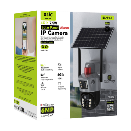 BLİC BLM-63 4G Solar Panelli 6MP Çift Lensli IP Güvenlik Kamerası
