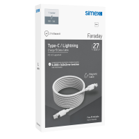 SİMEX 27W Mıknatıslı Type-C to Lightning Hasır Örgülü Kablo