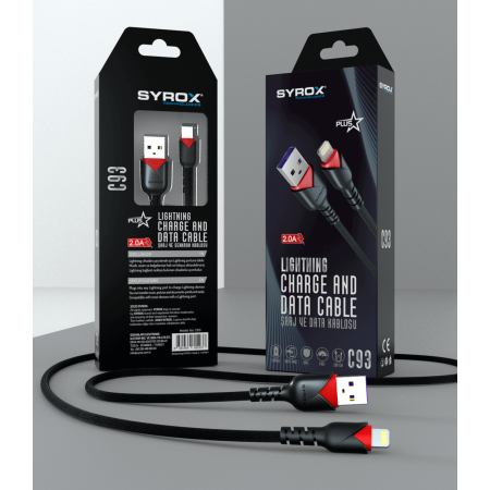Syrox Syx-C93 Hasır Lightning USB 2A Şarj Kablosu