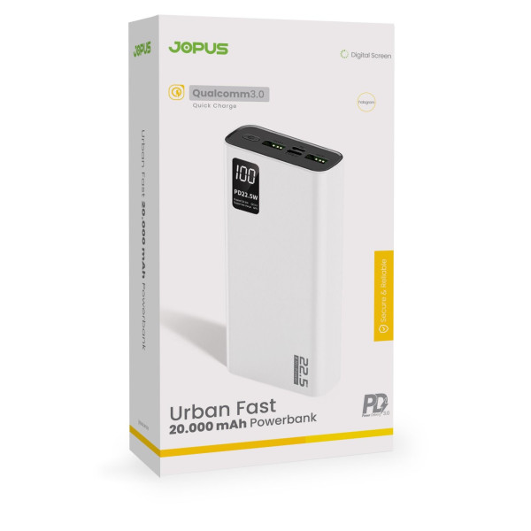 Jopus Urban Fast 22.5w Göstergeli 20.000 Mah Powerbank Quıck Jopus Urban Fast 22.5w Göstergeli 20.000 Mah Powerbank Quıck