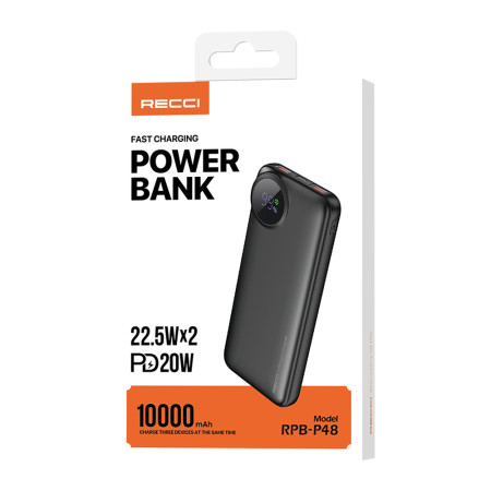 Recci PRB-P48 22.5w x2 PD 10.000 Mah Powerbank